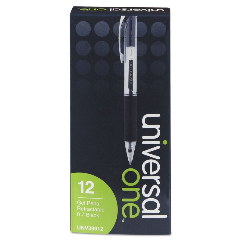 UNIVERSAL UNV39912 - Universal Clear Barrel Roller Ball Retractable Gel Pen (Grip May Vary) - Image 1